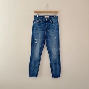 7 For All Mankind Luxe Vintage Distressed High Rise Ankle Skinny Jeans Size 27